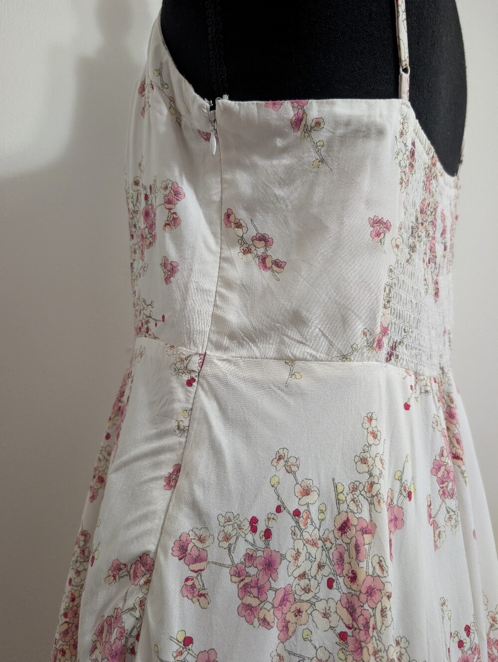 Old Navy Pink Floral Sun Dress White Midi Medium - Picture 4 of 16